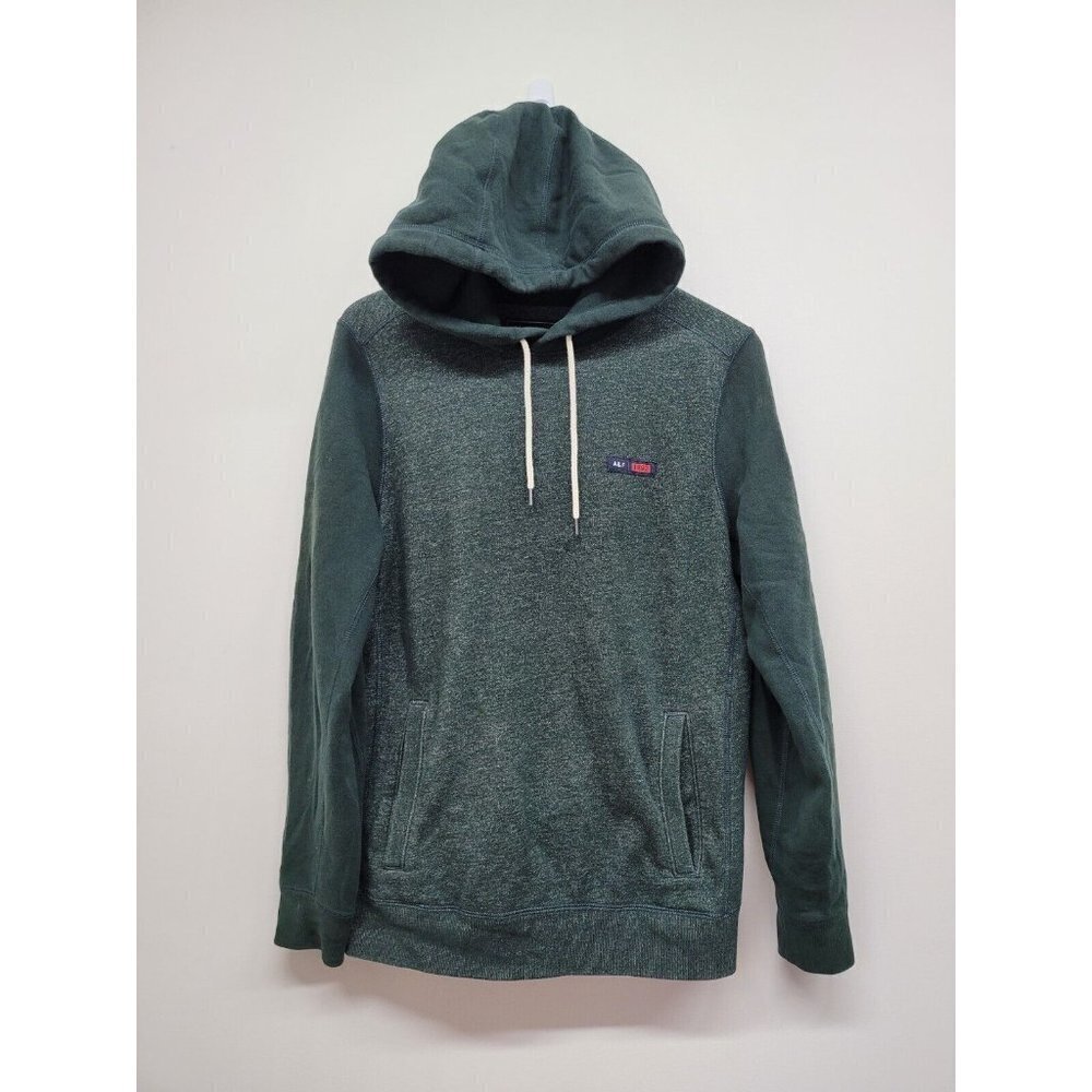 Abercrombie & Fitch Mens Pullover Hoodie Logo Marled Green Size Medium Pockets